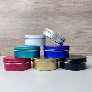 Factory Custom Red Yellow <b>Blue</b> White Aluminium Jar Container Empty Metal Can Packaging Small Round <b>Box</b> Candle Tin for Candle - Product Image 4