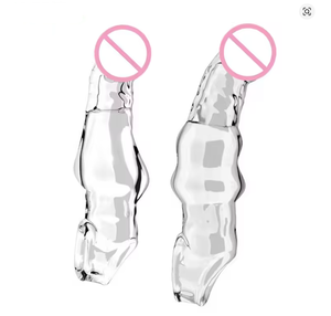 Anneau de pénis en cristal transparent avec épines, extenseur de pénis pour adultes - Product Image 1