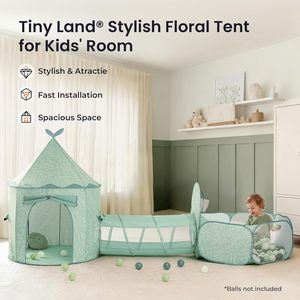 Tente château pour enfants en tissu doux, sûr et durable, imprimé étoiles, esthétique unisexe, pour chambre et salle de jeux, pour bébés, tout-petits, filles et garçons - Product Image 2
