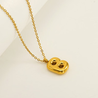 Collar de Moda con Colgante de Letra Inglesa de Acero Inoxidable con Baño de Oro de 18K, Collar de Clavícula con Alfabeto para Mujer, Joyería