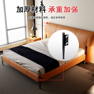 Furniture Leg Tapered <b>Black</b> Iron Modern Scandinavian Style Easy Installation For Bed - Product Image 3
