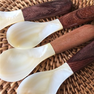 Cuillères à <span class=keywords><strong>caviar</strong></span> en nacre, cuillères à <span class=keywords><strong>caviar</strong></span> avec manche en bois pour servir le <span class=keywords><strong>caviar</strong></span>, les œufs, la crème glacée, le café - Product Image 4