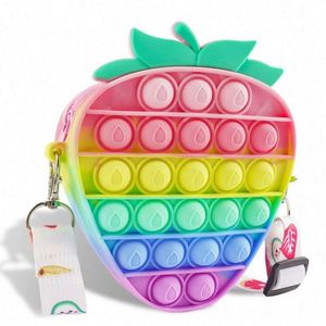 Cartoon Character Keychain Coin Purse Push Pop <b>Small</b> <b>Backpack</b> Toy for Kids Crossbody Bag with Shoulder Strap Novelty & Gag Toy - Product Image 1