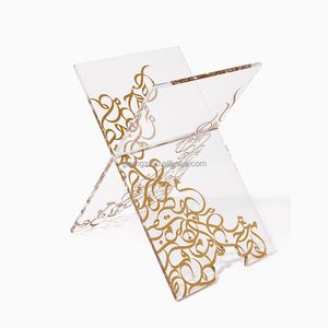 Support de lecture plat personnalisé pour magazines, en acrylique transparent, pour salon ou salle de prière, avec <span class=keywords><strong>calligraphie</strong></span> dorée, support de livre - Product Image 1