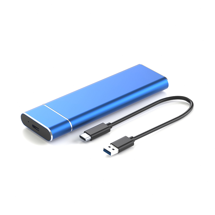 M. 2 NVME NGFF Aluminum Alloy Sky Blue Dual Protocol Solid State Drive Case Type C Portable Mobile Hard Drive Box
