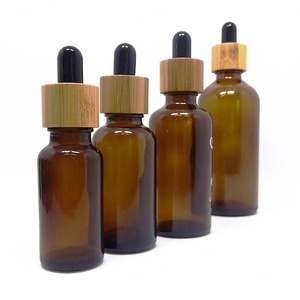 5ml 10ml 15ml 30ml 50ml 100ml Amber Clear Frosted Essential Oil Glass Dropper Bottle With Bamboo Lid Custom Logo Serum Bottle - Product Image 3