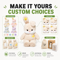 Peluche personnalisée étoiles, lune et lapin en coton PP et polyester brodé, tissu super doux, anti-stress, vente directe usine OEM ODM