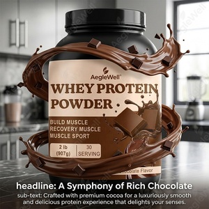 Poudre de protéines de lactosérum Vitahall, saveur chocolat 2 lb, pour développer les muscles et la récupération post-entraînement, pour le sport, la remise en forme et la <span class=keywords><strong>musculation</strong></span> - Product Image 2