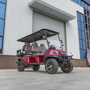 Voiturette de golf électrique 6 places rouge métallisé premium avec options de couleurs assorties pour l'<span class=keywords><strong>achat</strong></span> en flotte de centres de villégiature - Product Image 2
