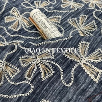 Tissu brodé perlé rétro en brocart tridimensionnel, nouveau style chinois, style national, non élastique, 100 % polyester pour femme