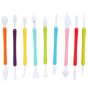 9PCS Plastic Fondant Cake Decorating Tools Pottery Sculpting Modeling Tools For Cake Flower Sculpture Pottery