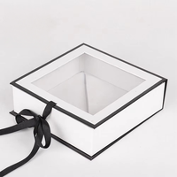 Boîte cadeau magnétique pliable faite à la main, recyclable, personnalisée, vide, blanche, avec fenêtre en PVC