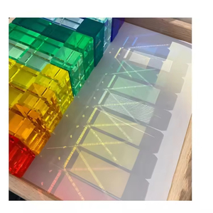 Đầy Màu Sắc Xếp Chồng Lên Nhau <span class=keywords><strong>Acrylic</strong></span> Cầu Vồng Pha Lê Hình Chữ Nhật Đá Quý Khối 16 Cảm Giác Học Tập Đồ Chơi Xây Dựng Khối Cho Trẻ Em Của Đồ Chơi - Product Image 6