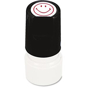 Sello Redondo Universal Autoentintable para Caras Sonrientes, Preentintado/Recargable, Rojo, para Uso en Oficina - Artículo 10080 - Product Image 1