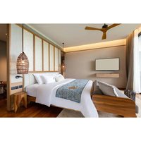 Ensemble de meubles de chambre à coucher modernes pour hôtel, taille Queen, design en bois personnalisé, installation facile, prix d'usine pour hôtel, appartement