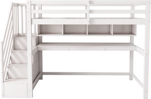 <span class=keywords><strong>Lit</strong></span> <span class=keywords><strong>superposé</strong></span> multifonctionnel pour enfants Cabine pour enfants <span class=keywords><strong>Lit</strong></span> <span class=keywords><strong>avec</strong></span> <span class=keywords><strong>bureau</strong></span> et étagères <span class=keywords><strong>avec</strong></span> barrière et escalier de rangement pour enfants - Product Image 5