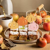 Décorations de cupcakes d'automne, pics à cupcakes pailletés rose et orange en forme de citrouille, décorations de gâteaux en forme de citrouille pour les fournitures de fête d'automne et de Thanksgiving