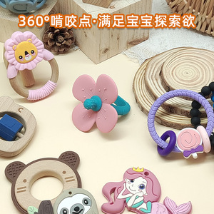 Food Grade Silicone Christmas <b>Ring</b> Baby Teether BPA Free Hand Grip Toddler <b>Kids</b> Teething Chew Toy Infant Soothing Gift - Product Image 3