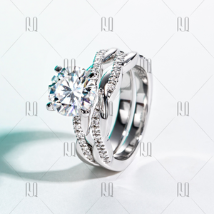 En Çok Satan Gelin Seti, <span class=keywords><strong>3</strong></span> Karat Mozanit Yüzük, 925 Ayar Gümüş Lüks Nişan, Üst Düzey Hediye - Product Image 4