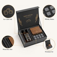 Boîte cadeau magnétique personnalisée pour whisky, finition mate, gaufrage, emballage rigide en papier pour kit cadeau bouteille de whisky, vente en gros