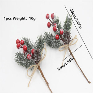 Decorazioni natalizie fatte a mano aghi di pino rami di frutta in plastica fiori secchi accessori per biglietti d'auguri decorazioni natalizie - Product Image 2