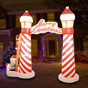 Père Noël gonflable transfrontalier qui grimpe sur un <span class=keywords><strong>phare</strong></span> avec des lutins lumineux, décore les cours, les porches et les arches - Product Image 2