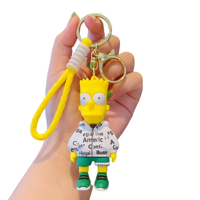 Мода на заказ 3D милый мини мультфильм аниме Симпсон семейная сумка аксессуары резиновый брелок