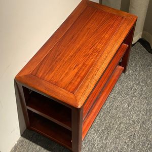 African Rosewood Multi Functional Shoe Rack Double Layer Storage Shelf Home Entryway Stool Study Room Organizer - Product Image 1