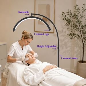 Lampe demi-lune pour cils, lampe LED à arc au sol à lumière douce personnalisable pour extensions de cils, studio de beauté privé - Product Image 1