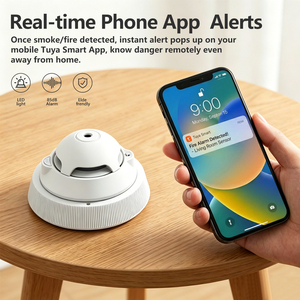 Détecteur <span class=keywords><strong>de</strong></span> fumée photoélectrique intelligent sans fil TUYA WIFI 2.4G avec batterie Li-ion 10 ans pour alarme incendie à distance - Product Image 3