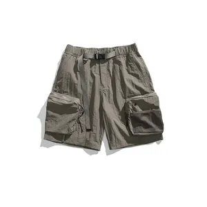 夏季户外运动实用短裤，带多个口袋和皮带快干男士工作服短裤