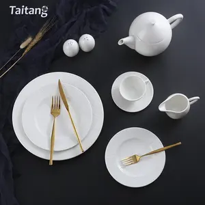 中国セラミック食器セット/ヨーロピアンスタイルセラミックディナーセット/安い白いセラミック磁器ディナーセット