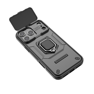Coque de protection antichoc en TPU et PC avec fenêtre coulissante et anneau rotatif invisible pour <span class=keywords><strong>iPhone</strong></span> 13 <span class=keywords><strong>14</strong></span> 15 16 17 - Product Image 4