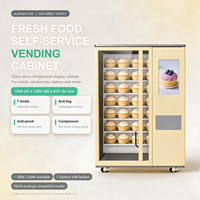 Distributeur automatique réfrigéré Yunyin Lift pour cupcakes, desserts de boulangerie à température constante, armoire de vente au détail en libre-service, 60 compartiments, 4G