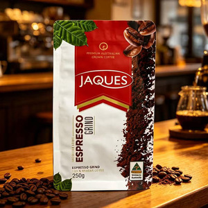 Bolsa de fondo plano con logotipo personalizado, con cierre hermético, para envasar café de 250g, con válvula unidireccional - Product Image 1