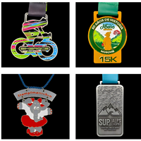 Médaille de récompense sportive personnalisée de fabricant bon marché Médaille de cyclisme souvenir de course de vélo Coupe trophée en alliage de zinc Coulée de métal