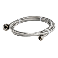 Tuyau d'arrivée d'eau pour lave-linge en acier inoxydable 304 tressé, haute pression, anti-fuite, flexible