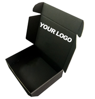 Boîtes d'expédition en carton ondulé personnalisées avec logo, grandes, noires mat, pour colis, avec votre logo et votre design