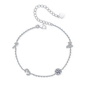 Pulsera de plata de ley S925 con incrustaciones de 1314 Moissanite joyería regalo del Día de San Valentín fabricante ventas directas al por mayor - Product Image 1
