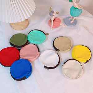 <b>Canvas</b> Hand Painted Blank <b>Round</b> Coin Purse - Product Image 2