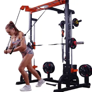 Squat Rack Power Cage Function Half Smith Workout Light Commercial Home Gym Fitness Equipment Tower Weight Lifting Machine