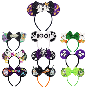 Serre-tête Charmant Oreilles de Souris d'Halloween, Bandeau Fantôme, Nœud à Paillettes, Cerceau à Cheveux, Coiffe Mh064 - Product Image 1
