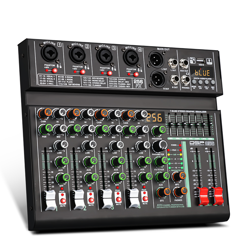 Professional 12 Channels Audio Mixer Amplifier