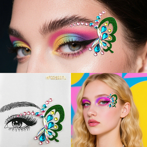 สติ๊กเกอร์ติดตา แต่งหน้า <span class=keywords><strong>ลาย</strong></span>เพชร รูปพระจันทร์ ดาว ผีเสื้อ 3 มิติ ประดับเพชร สำหรับงานปาร์ตี้ งานแสดงบนเวที สติ๊กเกอร์<span class=keywords><strong>ลาย</strong></span><span class=keywords><strong>สัก</strong></span> - Product Image 4