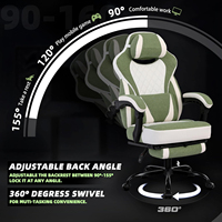 Chaise de bureau ergonomique silencieuse pour le jeu et l'ordinateur, avec accoudoirs réglables et repose-pieds