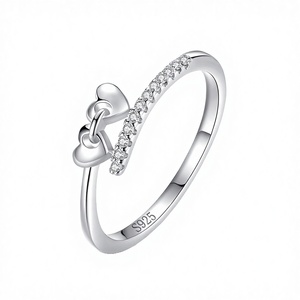 S925 Sterling Silver Gemstone Heart-shaped Ring <b>for</b> Women Classic Wedding & Party Gift with Zircon Rhodium Plated Micro Setting - Product Image 2