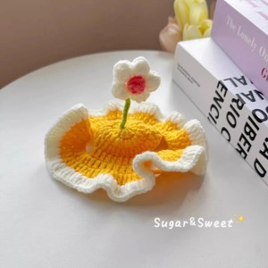 Chapeau pour chat de compagnie, bandeau tricoté à la main avec fleurs, printemps-automne, pour chat britannique à poils courts, décorations en fil doux - Product Image 3