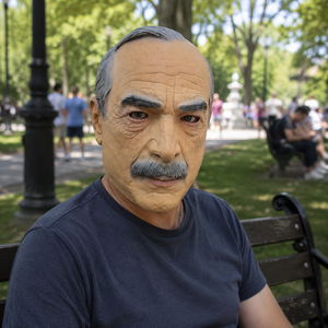 Máscara de Látex Realista de Anciano, Estilo <span class=keywords><strong>Cole</strong></span>, Cara Calva de Anciano, Barba Gris, Arrugas, Máscara Facial Completa, Ecológica, No Tóxica, para Halloween - Product Image 4