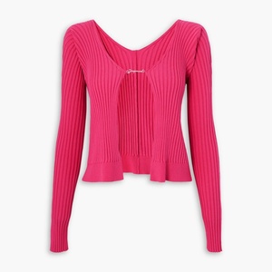 <span class=keywords><strong>Cardigan</strong></span> <span class=keywords><strong>Sexy</strong></span> con Scollo a V e Apertura Frontale per Donne, Maglione Estivo Casual Traspirante 100% Cotone con Ricami e Maniche Lunghe - Product Image 1