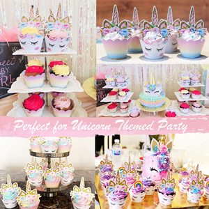 Vente Flash Kit de Fête Licorne Rose Assiettes Couverts Bannière d'<span class=keywords><strong>Anniversaire</strong></span> Colorée <span class=keywords><strong>Vaisselle</strong></span> & Décorations de Table Licorne - Product Image 3